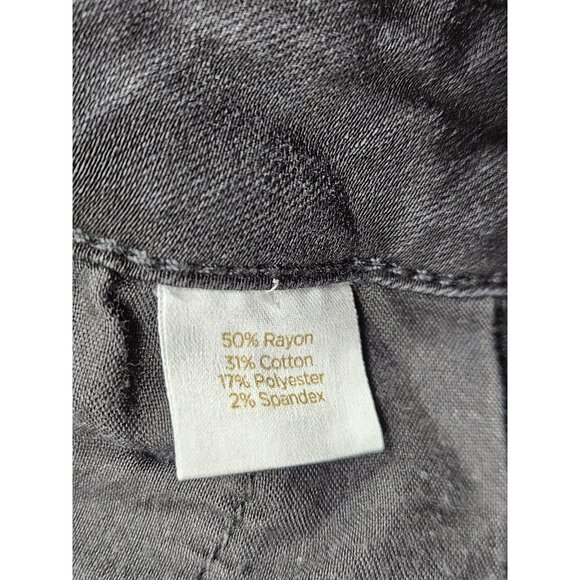 Decree Jeans Womens 13 Black Super Skinny Charcoal Wash Distressed Denim - Picture 7 of 13